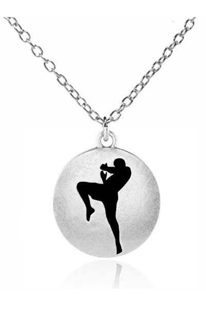 Yuchicly قلادة رياضية للرجال والنساء من Black Power – Kick Boxing Black Ename...