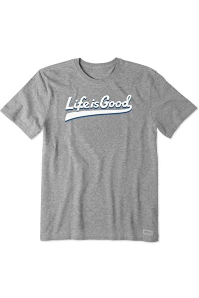 OEM Men's slim short-sleeved T-shirt, gray Life is good L
