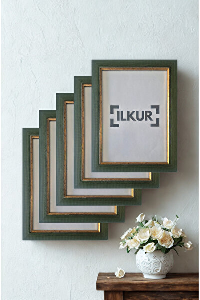 ilkur مقاس A4 (21 × 30 سم) إطار زجاجي مسطح مزخرف بحافة فضية 3.5 سم، مجموعة من خمسة