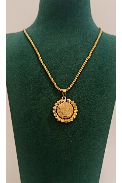 Monalisa Home قلادة ذات مظهر ذهبي مع شكل ذهبي اللون