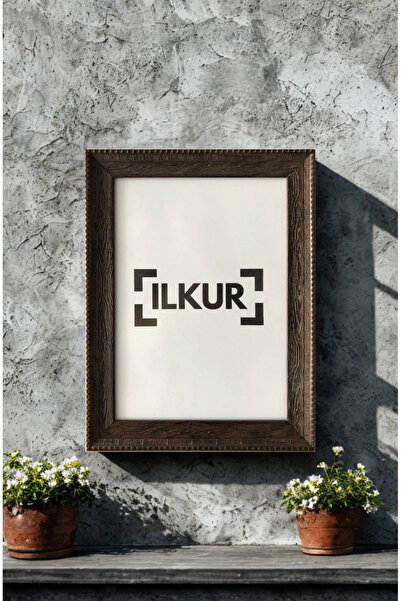 ilkur A4 Size (21X30 cm) Plain Glass Wooden Patterned Frame