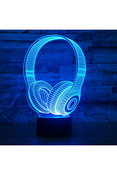 OEM Lumină de noapte 3D „căști”, 8 culori diferite