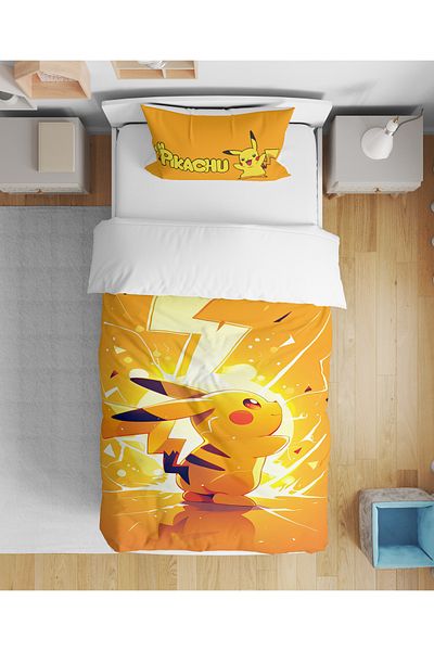 Erays Home Pikachu 3D Printed Single Boy Duvet Cover Set