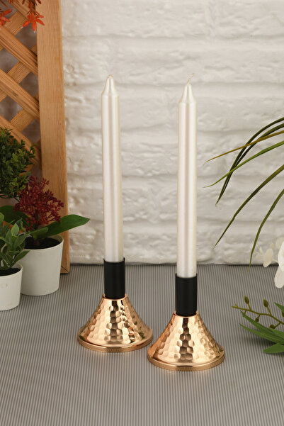 AKSESUAR EVRENİ Olena Renk Mumluk Dekoratif Şamdan Düz Taban Paslanmaz Kaplam...