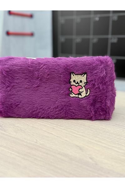 Çanta Trend Plush Pen Holder with Cat Pattern
