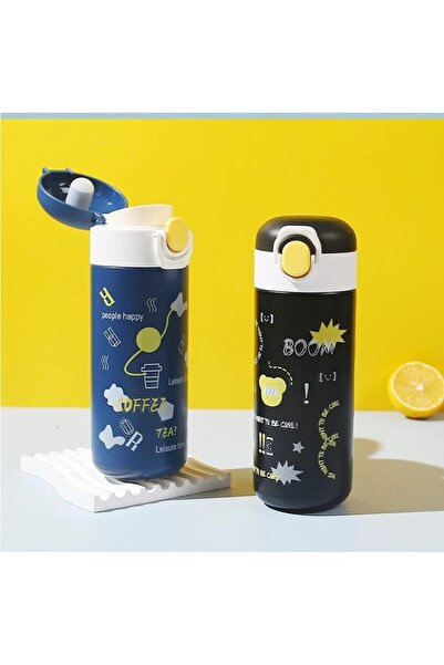 Cocobee Steel Water Bottle for Kids Bottle Double Walled Vacuum Insulated Bottle Flask for School Blue 480ML