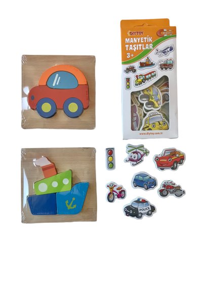 mertyavm Educational Toy Set Vehicles Educational 30 Pieces Magnet Shapes 8mm...