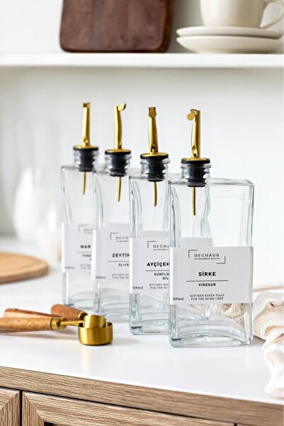 LUCKYHOMES Molivet Silver Lid 500 ml Glass Oil Pot-Sauce Bowl-Circelik-Oil Bowl 4 Stickers Gift