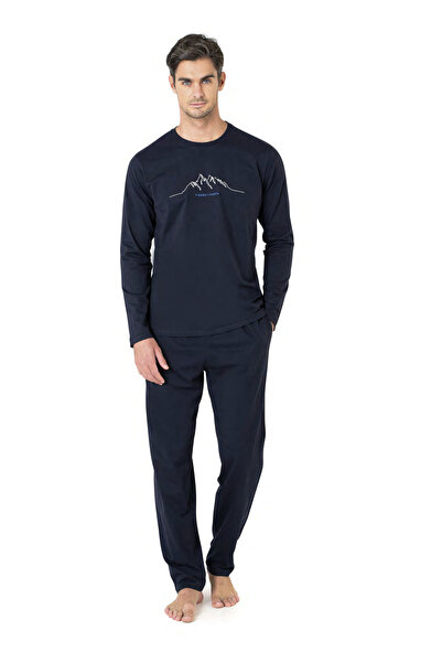Pierre Cardin Erkek Yeni Sezon Bisiklet Yaka Uzun Kol Pamuk Ev Giyim Pijama Takımı VRP.C.P61E01.Y01