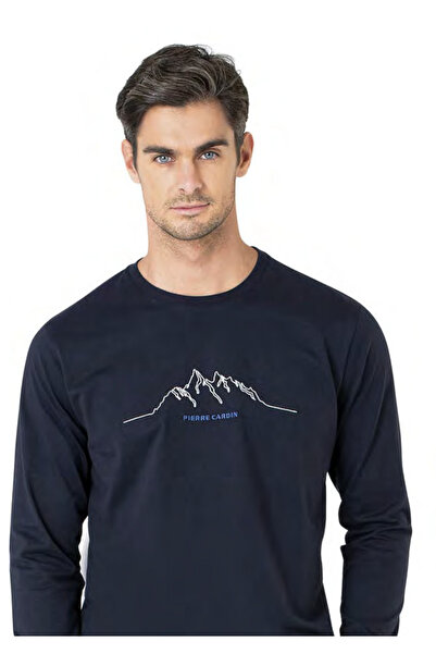 Pierre Cardin Erkek Yeni Sezon Bisiklet Yaka Uzun Kol Pamuk Ev Giyim Pijama Takımı VRP.C.P61E01.Y01