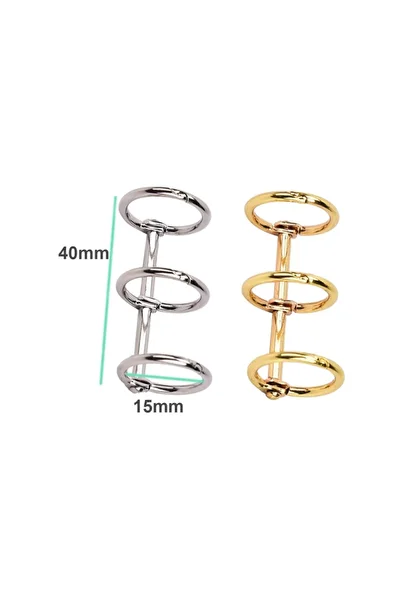 Getshopmini Epoxy Notebook Cover Connecting Apparatus Notebook Binding Metal Ring - Gold 2 Pieces