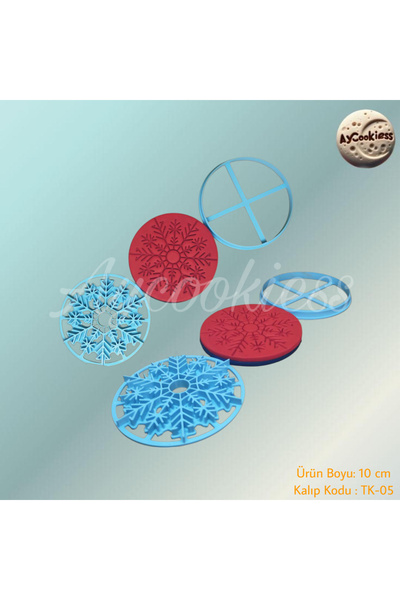 FT Tasarım KAR TANESİ TEMALI KEK VE KURABİYE KALIBI