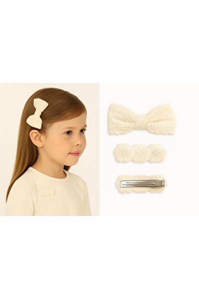 selvi wear دبوس شعر على شكل فيونكة من قماش الدانتيل - إكسسوار أنيق للفتيات وا...