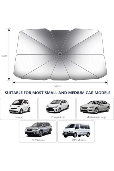 Generic NEW Car Windshield Sun Shade (80 x 140 cm) UV Rays and Heat Sun Visor Protector Foldable Reflector W