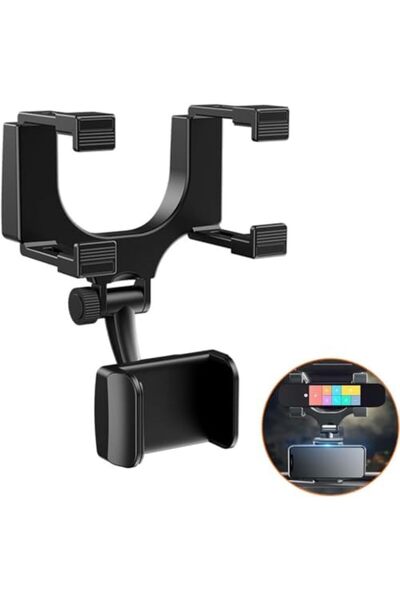 Generic Car Rearview Mirror Phone Holder- Car Phone Mount- Phone Bracket, Phone Stand with 270° Swivel and