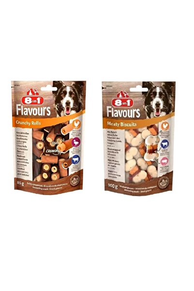 8in1 Crunchy Rolls + Meaty Biscuits 2 Çeşit Karma Köpek Ödülü 85 Gr. x 2 Adet