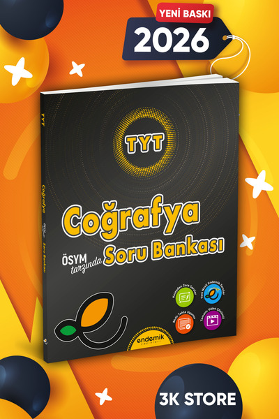 Endemik Yayınları 2026 TYT Coğrafya Soru Bankası Endemik Yayın Tamamı Video Çözümlü Akıllı Tahta Uyumlu