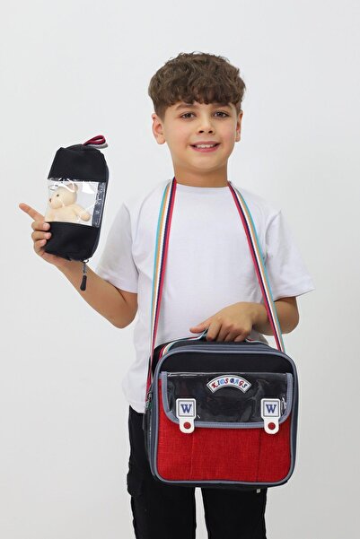 Markahit Space Written 3-Piece Bag Set Backpack Lunchbox Pen Holder Primary School Plush Toy