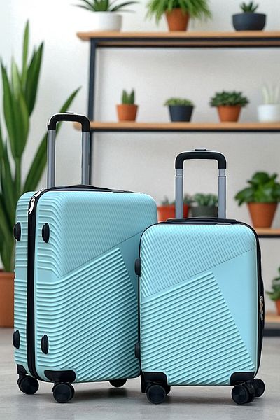 ZAAPPY Lightweight Hard Shell 20 Inch (7-10kg) & 24 Inch (20-25kg) Combo Light Blue