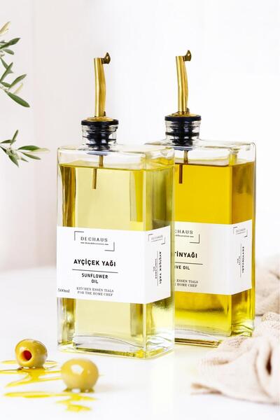 LUCKYHOMES Molivet 3-Piece Silver Cover Glass Oil Pot Sauce Bowl Vinegar Bowl 500 ml 3 Pieces