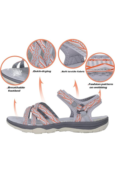 OEM Women's casual hiking and outdoor sandals, gray-orange, size 41