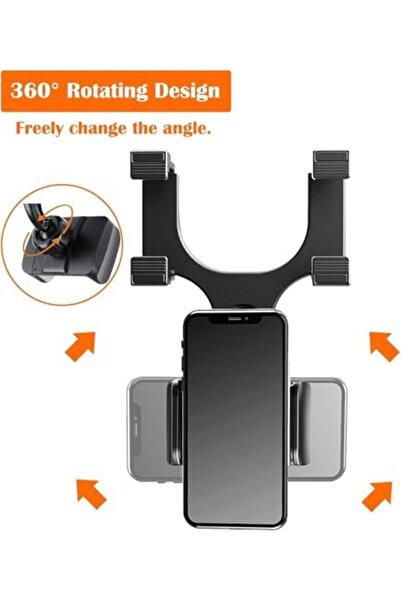 Generic Car Rearview Mirror Phone Holder- Car Phone Mount- Phone Bracket, Phone Stand with 270° Swivel and