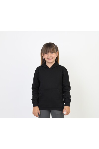 SLOBODA Unisex Printed Black Hooded Sweatshirt