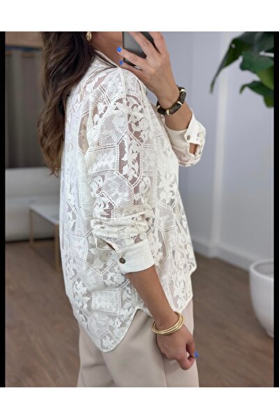 BEBE PLUS Salaş Dantel Gömlek (36-42 beden arası uygun)