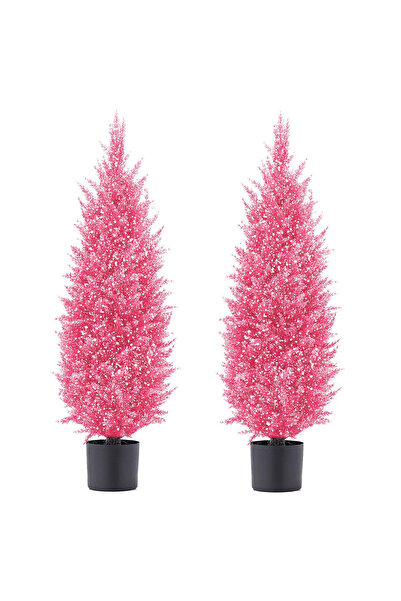 OEM Ornamente artificiale roz din iarbă de pampas în ghivece de plastic, set de 2 buc., 89 cm