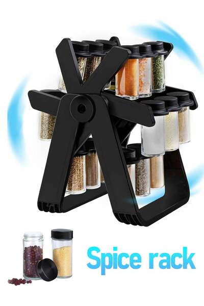 Generic HEROCKX Rotating Spice Rack - Rotating Ferris Wheel Countertop Spice Storage Rack - With 18 Spice J