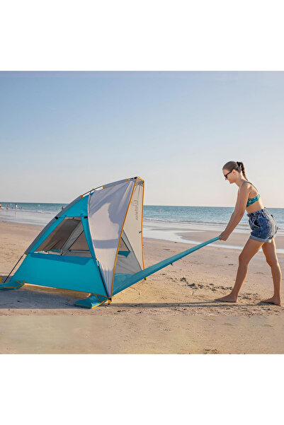 OEM Cort de plajă cu deschidere automată pentru 2-3 persoane, albastru