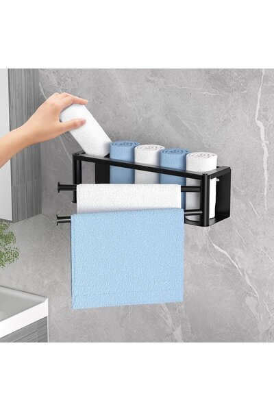 OEM Suporturi de duș din oțel inoxidabil cu suporturi pentru prosoape, negre ...