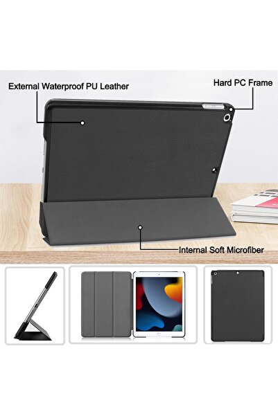 SIGLOO Husa Slim Smart Cover Trifold pentru iPad 2021 2020 2019 iPad Air3 iPad Pro 10.5 inci black