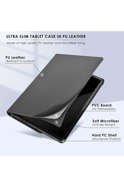 SIGLOO Husa rotativa 360 pentru Lenovo Tab M9 9 inci Piele Ecologica Smart Cover premium blue laguna