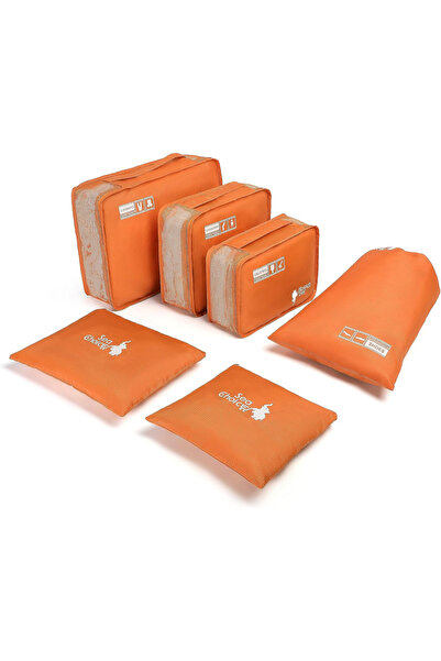 OEM Organizatoare pentru valize și bagaje - set de 6 piese portocalii