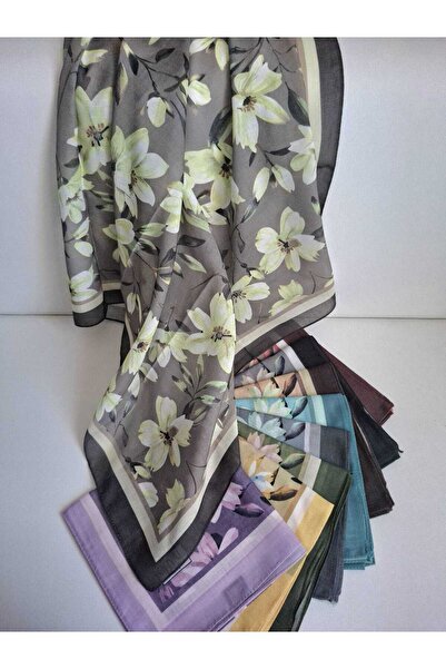 Guzeka Floral Scarf (Italian Stitch) - Dark Green