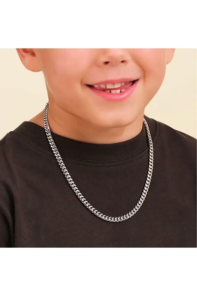 derokas 316 L Children's Steel Albanian Chain Tarnish-Free Allergy-Free Necklace