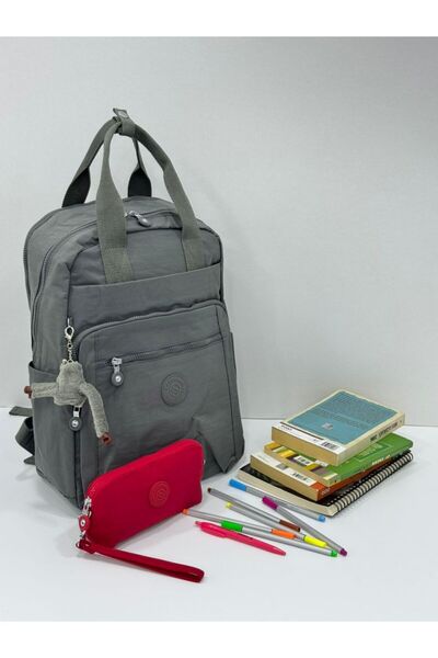 H&D COLLECTİON Unisex Water Resistant Crinkle Fabric Backpack and Wallet Type Hanging Pen Holder