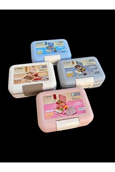 EZMK EV GEREÇLERİ 5 Compartment Portable Food Container, Lunch Box, Diet Nutrition Box, Storage Container Fork Spoon 1700 ml