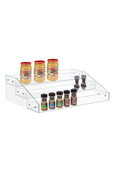 Generic Spice Rack, Seasoning Organizer, Clear Acrylic Vertical Shelves Can O...