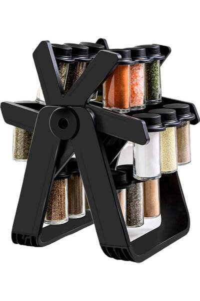 Generic ELTRAZONE Rotating Spice Rack Organizer with 18 Refillable Spice Jars â€“ 360Â° Revolving Counterto