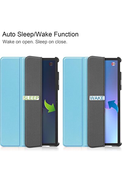 SIGLOO Husa Slim Smart Cover Trifold pentru Lenovo Tab P11 Pro 11.2 inci Blue Laguna