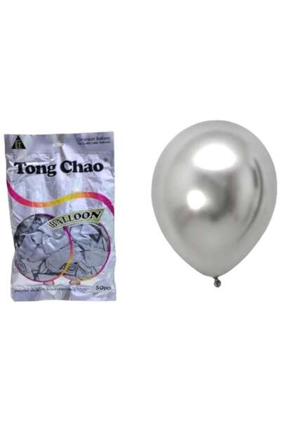 Balloon Set of 50 Silver Helium Balloons for Parties and Occasions
