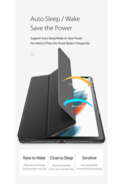 SIGLOO Husa premium Samsung Galaxy Tab A9 8.7", piele sintetica spate PC transparent, anti-soc, Blue