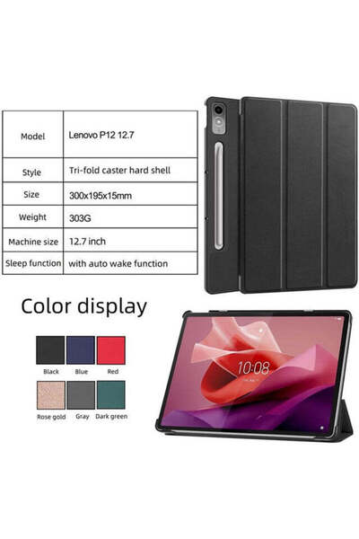 SIGLOO Husa ultralight stand pentru Lenovo Tab P12 12.7 inci 2023 cu sleep wake up painted tree