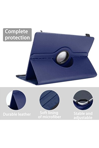 SIGLOO Husa rotativa 360 Lenovo Tab M10 3rdGen 10.1 inci Smart Cover PieleEcologica albastru inchis