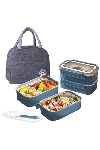 Generic Stainless Steel Lunch Box Insulated Bento Box Multifunctional Contain...