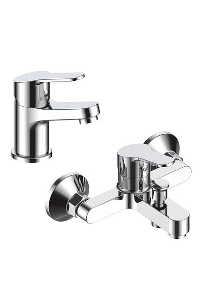La brocca Sink + bathtub faucet set La Brocca NAPOLI LOT1, Single lever, Slim design, Water saving, Silent
