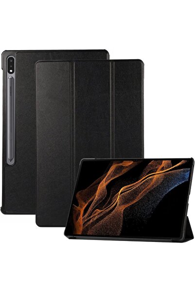 SIGLOO Husa Slim SmartCover Trifold pentru Samsung Tab S8 Plus S7 FE S7 Plus 12.4 inci simple black