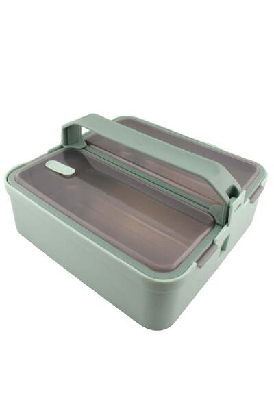 Generic BrainGiggles 2 Compartments Stainless Steel With Handle Lunch Box wit...